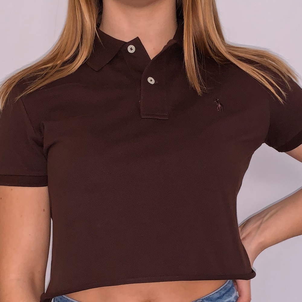 cropped brown polo